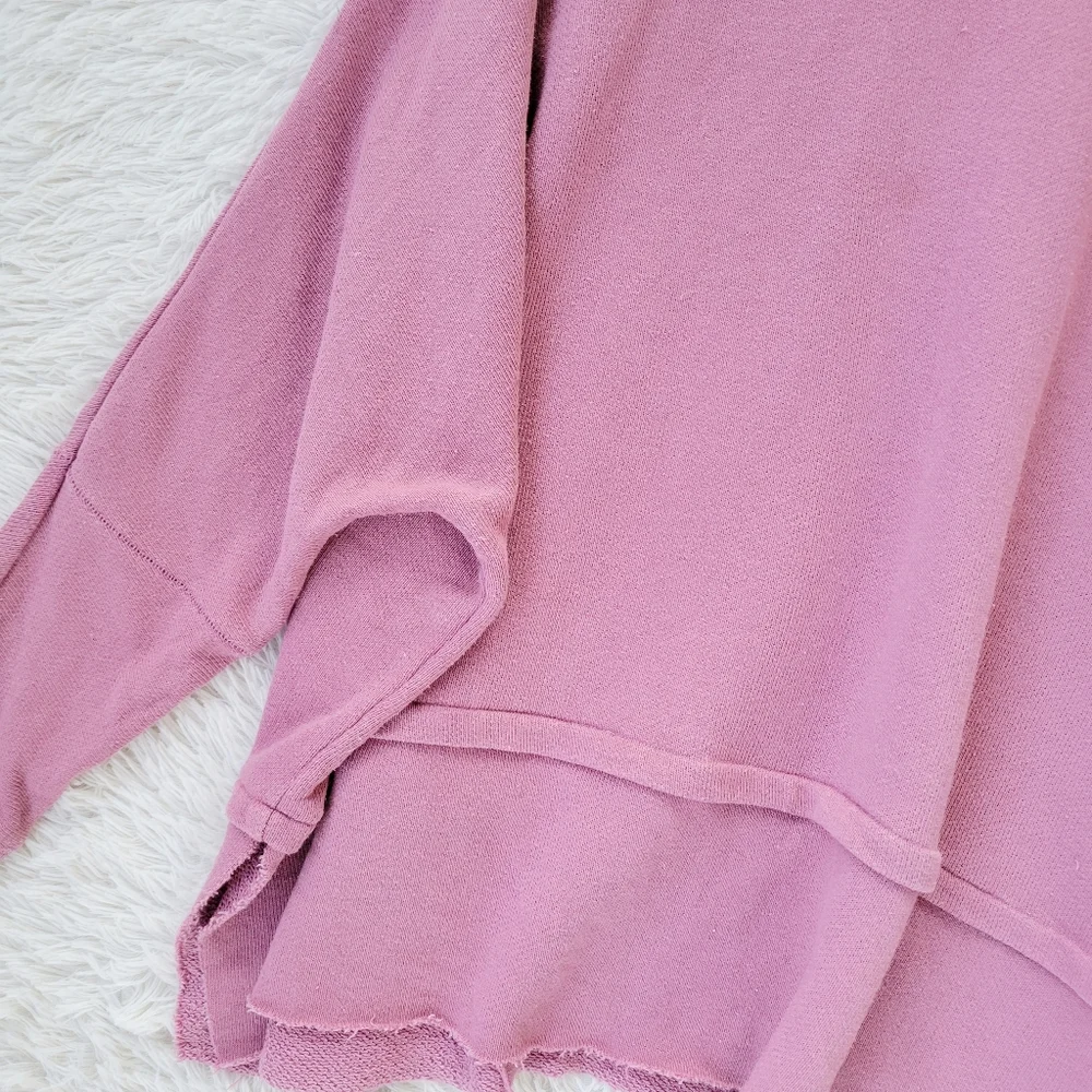 Free People Pink Snap Up Shoulder Pullover Sweater - Picture 4 of 6